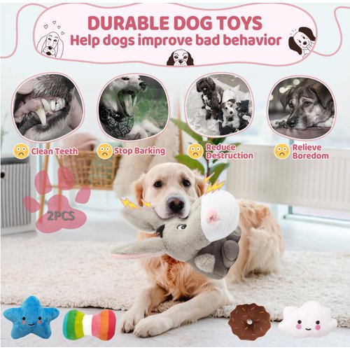 GOMUHE Dog Squeaky Toys Puppy Plush Dog Toy for Small & Medium Dogs （5 Pack）