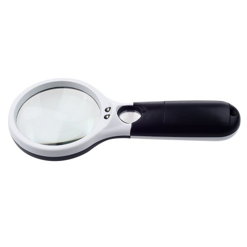 KARE and Kind 3 LED Handheld Magnifying Glass with Dual Glass - 3X and 45X Magnification Power – Great for Hobbies and Crafts, Computer Repair and Jewelry Loupe (45X 22 mm, 3X 75 mm