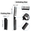 uxcell Folding Hair Comb, Portable Travel Double Headed Straightener Combs, 1 Pcs Mini Hair Cutting Brush Hairdressing Tools for Thin/Thick Curly Hair for Women and Men (Black)