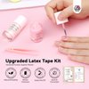 SAVILAND Liquid Latex for Nails, 20ML Latex Nail Polish Barrier Peel Off with Tweezer, Cuticle Guard Skin Barrier Nail Protector Pink White Nail Tape for Nail Art Tools Manicure Set for Salon Home