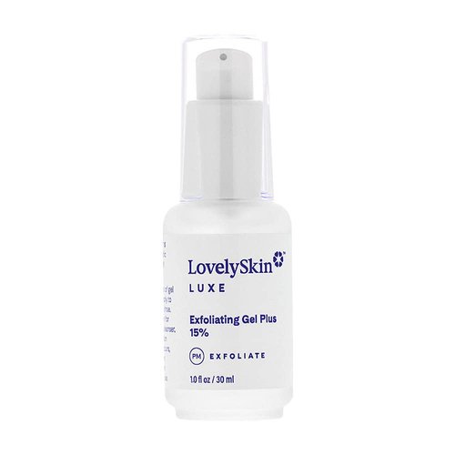 LovelySkin LUXE Exfoliating Gel (15%), Facial Exfoliant with Dead Sea Minerals and Vitamin C, Reduces Fine Lines, Wrinkles and Enlarged Pores, 1 oz
