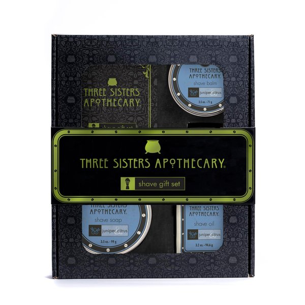 Three Sisters Apothecary Shave Essentials 3 Piece Gift Set (Juniper and Citrus)