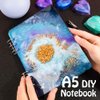 LEOBRO 3Pcs Notebook Cover Resin Casting Molds for A5 A6 A7, LEOBRO Notebook Cover Silicone Molds, Resin Notebook Molds, Silicone Resin Molds for Notebook Epoxy Resin DIY, with Book Rings