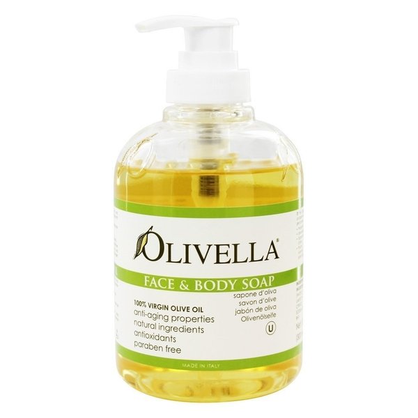 Olivella Virgin Olive Oil Face and Body Liquid Soap 10.14 oz (Pack of 2)