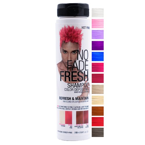 No Fade Fresh Hot Pink Hair Color Depositing Shampoo with BondHeal Bond Rebuilder - Enhance Color, Prevent Fading & Refresh Bright Pink Color, Temporary Hair Color Dye - 6.4 oz