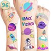 Galaxy Temporary Tattoos for Kids, 96PCS Outer Space Birthday Party Decorations Supplies Tattoos Stickers Cute Party Favors Girls Boys Gifts Classroom School Prizes Themed Christmas