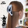 2Pcs Halloween Fun Hair Accessories Ghost Metal Grab Clip 3.4 Inch Skull Non-Slip Medium Hair Clip Unique Hair Decorations,by JINBUYAO (Mask)