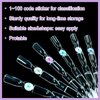 Laza 100 Pcs 3-in-1 Transparent Nail Swatch Sticks Box-packed with Ring and Numbered Stickers Nail Art Polish Color Display Tester Practice Sample Sticks Nail Supplies for Nail Techs - 300 Tips Square