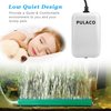 PULACO Ultra Quiet Mini Aquarium Fish Tank Air Pump for 1-20 Gallon Fish Bowl with Air Tube Air Bubbler Stone Check Valve