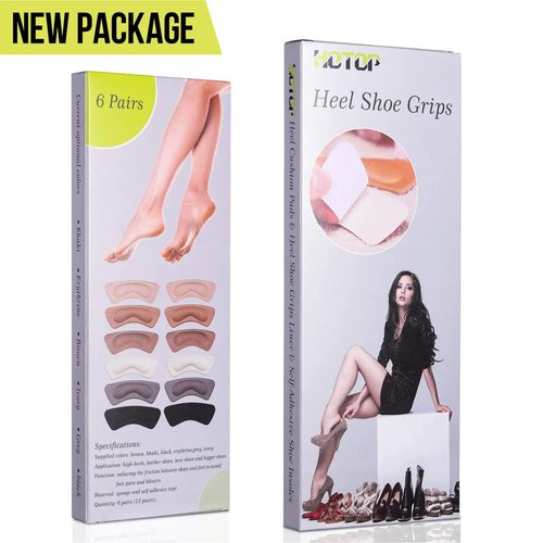6 Pairs Heel Cushion Pads Heel Shoe Grips Liner Self-Adhesive Shoe Insoles Foot Care Protector (Multicolor)