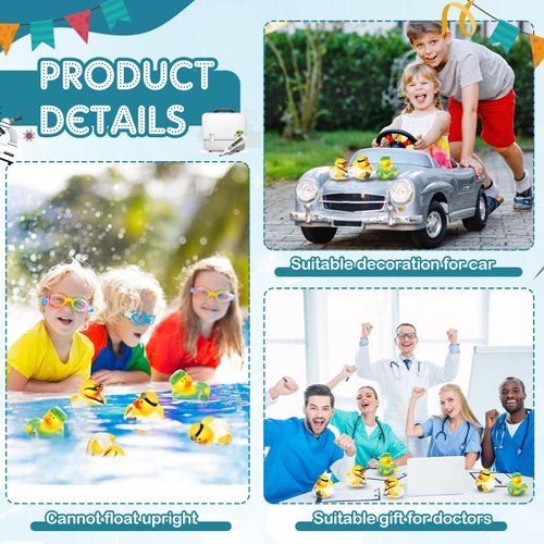 DEEKIN 24 Pcs Doctor Rubber Ducks 2 Inch Medical Themed Ducks for Doctor Adult Appreciation Ducks Doctor Party Favors Doctor Rubber Duck for Party Decorations Gifts