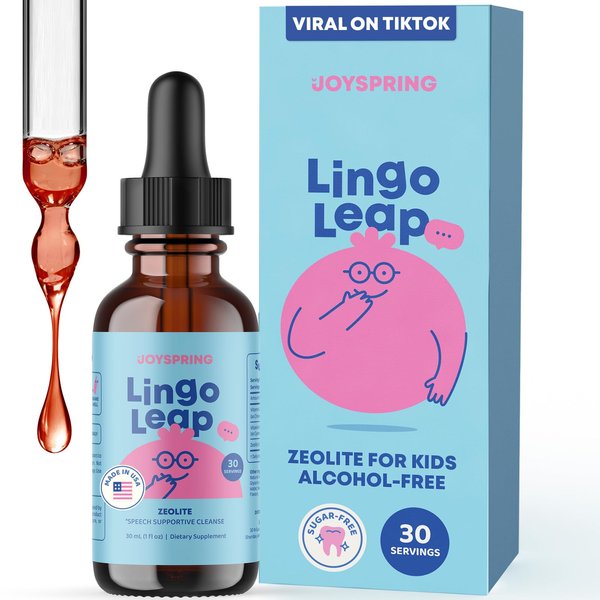 JoySpring LingoLeap – Liquid Kids Formula with Zeolite Clinoptilolite, Methylated B12 & Vitamin D3 | Gentle Daily Support for Kids’ Wellness | Ages 3+ | (1fl oz) 30 Servings