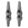 QPuro 4 Inch Dock Cleat - Hot Dipped Galvanized Cast Iron Boat Cleats - Ideal for Marine, Nautical Decor (2-Pack)