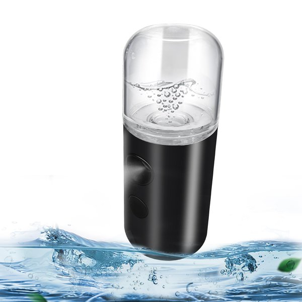 Kingsmile Nano Mist Sprayer,Electric Handy Little Nano Mister with Fine Mist, Portable Face Mister for Lashes & Daily Make Up, Mini Face Humidifier, Nano Facial Mister with 1OZ /30ML Water Tank Black