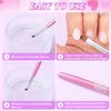 INENK Metal Purple Nail Art Clean Up Brushes for Cleaning Polish Mistakes on the Cuticles, Acetone Resistant Nail Brush, Fingernail Cleaning Brushes for Nail Art and Designs (Round&flat&Bevel)