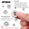 Hilitchi 140-Pcs M3 M4 M5 M6 M8 M10 M12 Hex Flange Nuts Assortment Kit - 304 Stainless Steel