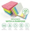 AIRNEX Biodegradable Compressed Cellulose Sponges - Pack of 32 Pop Up Natural Dish Sponges - Multicolor Non Scratch, Heavy Duty, Multipurpose, Compostable and Eco Friendly