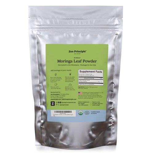 Zen Principle 1 lb. Premium Organic Moringa Oleifera Leaf Powder. USDA Certified Organic.