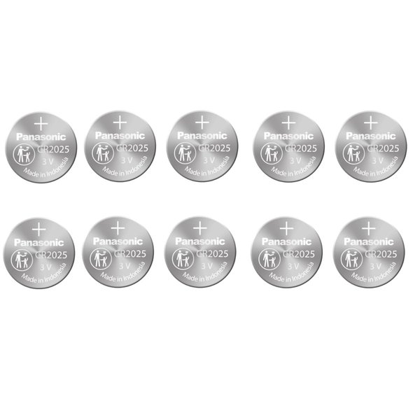 Panasonic CR2025 3V Lithium Battery 2PACK X (5PCS) =10 Single Use Batteries