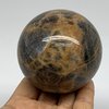WatanGems 1.1 lbs, 2.8", 70mm, Natural Black Moonstone Sphere Ball Gemstone, Polished, Home Decor, Collectible from Afghanistan, B37522