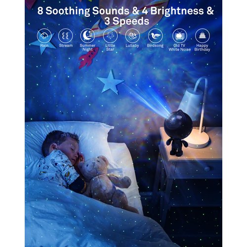 Astronaut Galaxy Projector, AIRIVO Galaxy Projector for Bedroom, Robot Star Projector Night Light for Kids, Room Decor Ceiling Projector with Remote, Home Decor Gifts for Adults, Teens, Christmas