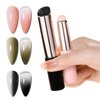 Vnjaoi 2 Pcs Silicone Nail Brush Picking Dotting Gradient Pen Brush, Beveled Head Nail Ombre Brush, Acrylic Nail Painting Brush for French Nail Tip Design Manicure DIY Tools