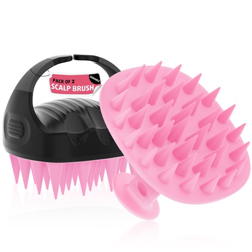 Cbiumpro 2-Pack Scalp Massager Shampoo Brush, Ultra Soft Silicone Scalp Scrubber, Scalp Brush for Dandruff Removal, Scalp Massager Hair Growth, Scalp Exfoliator 100% Fit for All Hair Types