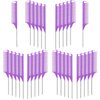 Virtue morals 32 Pieces Carbon Fiber Hair Parting Comb Purple Rat Tail Comb Stainless Steel Pintail Comb Anti Static Heat Resistant Hairdressing Comb for Braids Hair Cutting Hairdressing Styling Tools