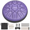Steel Tongue Drum 6 Inch 11 Notes, LEKATO Steel Drum D Major Beginner Hanpan Drum Percussion for Meditation Yoga Musical Education, Best Gift for Families/Friends, Lavender Purple