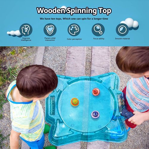 Colorful Painted Wood Spinning Tops, Kids Novelty Wooden Gyroscopes Toy, Assorted Standard Tops, Flip Tops, kindergarten education Toys - Great Party Favors, Fun, Gift, Prize 10 Pcs/set (Multicolored)