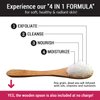 pureSCRUBS Premium Unscented Body Scrub Set - Large 16oz Dead Sea Salt Body Scrub With Infused Essential Oils & Nutrients, Includes Wooden Spoon, Loofah & Oatmeal Exfoliating Bar Soap