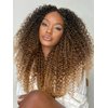 FANCEE Afro Kinky Curly Braiding Hair Ombre Blonde Marlybob Jerry Curl Crochet Hair Extension for Black Women Short Soft Synthetic Passion Twist Hair 6X (1B/27, 18 Inches)