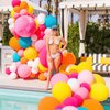 BBeipulas 88Pcs Tropical Balloon Arch Kit 12inch Hot Pink Orange Yellow Green Teal Latex Confetti Balloons for Luau Tropical Hawaii Flamingo Coachella Party Theme