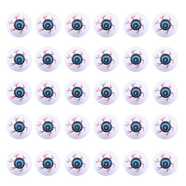 niCWhite Plastic Halloween Eyeballs Scary Ping Pong Eyeballs for Kids Toys,30pcs 1.5In Fake Eye Balls Hollow Eyeballs Beer Pong for Halloween Party Favors Goody Bag Fillers,Halloween Terror Props
