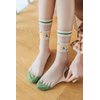 Yomutiur Womens Sheer Socks, Summer Transparent Thin Mesh Lace Elastic Jacquard Crystal Glass Socks One Size