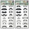 Tattoos 2 Sheets Fantasy Cartoon Black Mustache Temporary Tattoos Body Art Stickers Fake Waterproof Removable Stickers Party for Teens Men Women