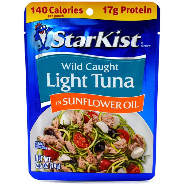 Starkist Chunk Light Tuna In Sunflower Oil, 2.6-Ounce Pouch (Pack of 6)