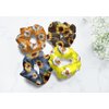 WIRESTER 4 Pcs Satin Hair Scrunchies, Silk Hair Ties, Soft Elastic Hair Bands Ponytail Holder, Silky Curly Hair Accessories for Women Girls - Sunflowers Daises Pattern