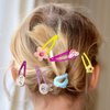 Binrina 30PCS Cute Hair Clips Set for Girls, Metal Hair Clips Cute Candy Color Cartoon Design Hair Pins Flower Petal Hair Clip Cloud Hairpins Best Gifts For Kids Party Birthday (30PCS)