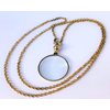 Arch Instruments Brass Round Gold Magnifying Glass, Optical Magnifier Lens with Gold Sleek Necklace Chain Monocle for Library Reading Fine Print Zooming Increase Vision Art Deco Standard