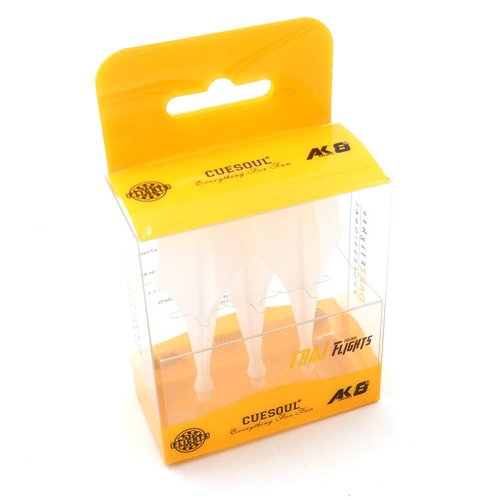 CUESOUL Very Slim TRAJ AK8 New Integrated Dart Flights and Shafts Wave Shape,Dart Flight White set of 3