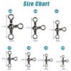 JSHANMEI Fishing 3 Way Swivels Cross Line Barrel Swivels T-Turn Fishing Swivels Fishing Lure Connector Saltwater Fishing Tackle Accessories 8# 100PCS