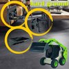 Qcar 3 in 1 Skid Steers Loader Construction Vehicles Toys,1:50 Scale Diecast Site Loader with Metal Forklift and Grab Shovel Set, Toy Trucks for Kids 8,9,10,11,12 Year Old and up(Green)