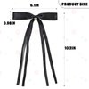 Ambesi Ribbon Hair bow Clips, Black Milky White Long Tail French Hair Bows, Hair Clips Tassel Ribbon Bow for Women Girl, Bow Hair Barrette Dress Up Accessories for Birthday/Party/Show/Christmas