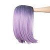 SWACC Ombre Colors Straight Short Hair Bob Wig Synthetic Colorful Cosplay Daily Party Flapper Wig for Women with Wig Cap (Lavender Purple)