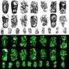 24 Sheet Temporary Tattoos Sticker, Wolf Tiger Lion Skull Waterproof Fake Tattoo for Women Men Kids, Glow in The Dark Temporary tattoos for Halloween Rave Festival Party Supplies Decorations