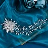 WEZTEZ Bridal Hair Comb Crystal Flower Vine Wedding Hair Pieces Rhinestones Pearl Wedding Headbands,Handmade Bridal Hair Pieces Prom Hair Accessories Sliver