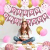 Marwey Pink Cheetah Birthday Banner Decorations 25 pcs Leopard Print Theme Party Supplies Balloons and Banner Kits for Girls' Jungle Animal Birthday Party Wild One Celebrations