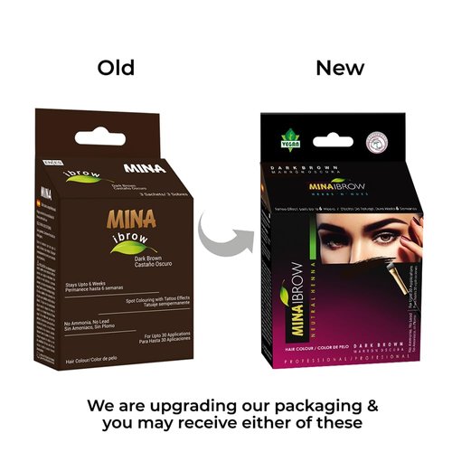 MinaiBrow Tint Kit Dark Brown | Natural Spot Coloring Brow Tinting Powder with Duo Angled Brush | Water & Smudge Proof Tint, Instant Brow Dye Kit, 100% Gray Converge