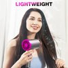 ANGENIL Hair Dryer Ionic Blow Dryer, Magnetic Nozzle & Diffuser Hair Dryer for Curly Hair, Fast Drying Low Noise, Professional Travel Hair Dryer, Foldable Handle, 3 Constant Temp Without Hair Damage
